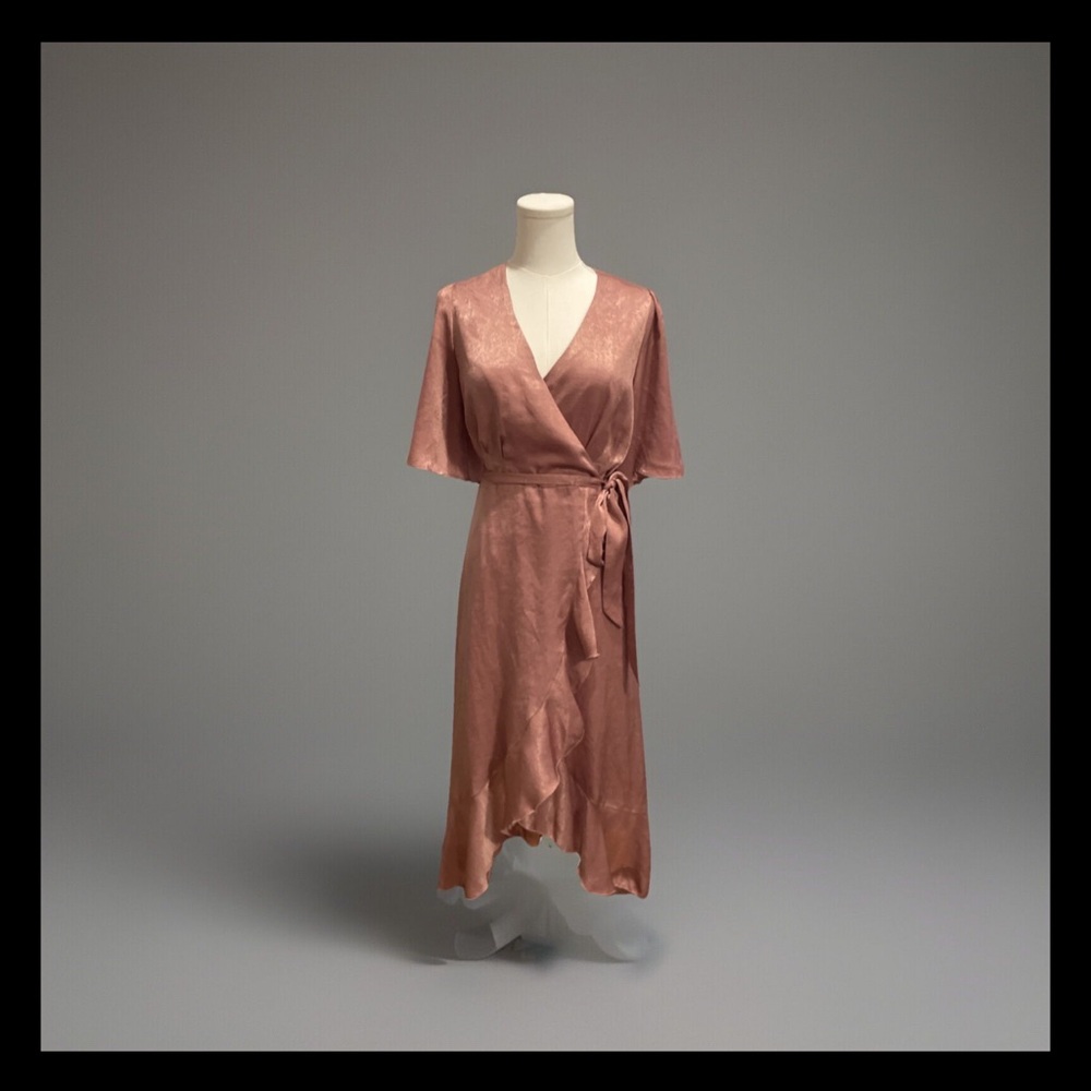 Lulus Elegant Pink Wrap Dress